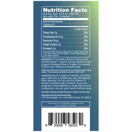 Rewire Energy Nutrition Facts Panel